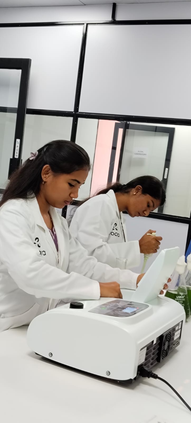 Students observing a supervised preclinical research demonstration